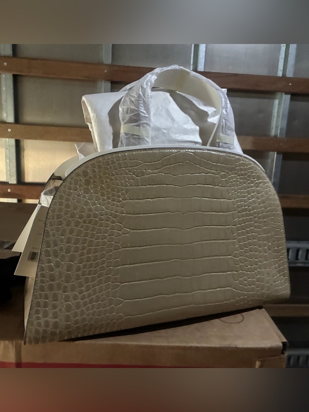 Tory Burch Romy Croc-Embossed Tote - Picture 2 of 8